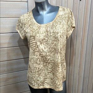 Relativity Fitted Tan Cream Short Sleeve Tee